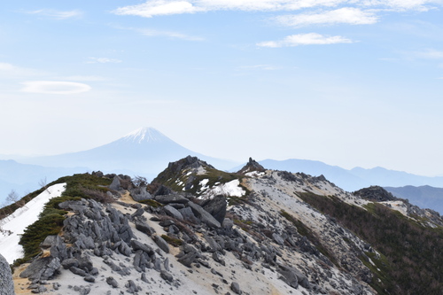 薬師岳と富士山