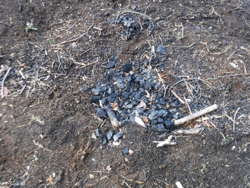 ▲放置された燃えカス　