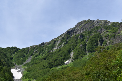 二俣分岐から見る北岳（7月23日撮影）